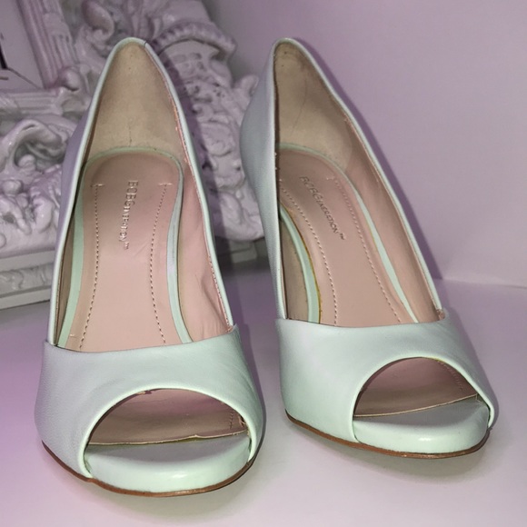 Seafoam Peep Toe Heels - Picture 5 of 9